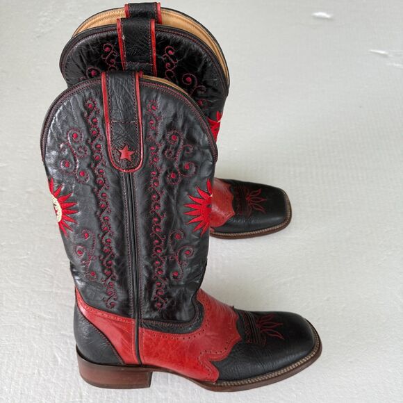 Other - Size 8 - Men's Denver cowboy Sun&Moon/ Red & Black boots Genuine Leather